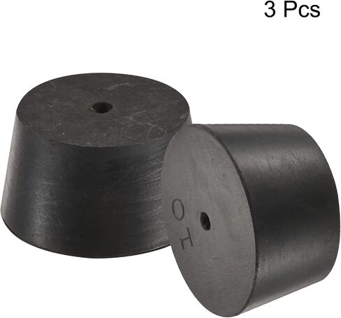 MECCANIXITY Rubber Tapered Plug 27mm to 34mm with Hole Test Tubes Bungs Stopper Black for Lab Home 3 Pieces in Saudi Arabia