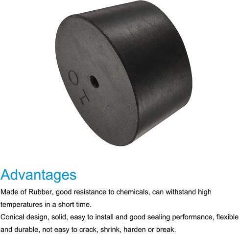 MECCANIXITY Rubber Tapered Plug 27mm to 34mm with Hole Test Tubes Bungs Stopper Black for Lab Home 3 Pieces in Saudi Arabia