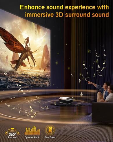 1080P Projector Indoor Outdoor, 6000 Lumen High Brightness Full HD Projector for PC Laptop Phone, LCD Home Entertainment Projector with Zoom Keystone Compatible with iPhone PS5 Switch HDMI VGA USB in Saudi Arabia
