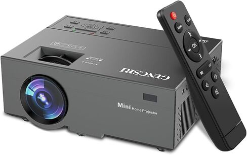 2023 جهاز عرض GINCSRI صغير لأجهزة عرض الفيديو iphone HD 1080P 9800 لومن 200 بوصة جهاز عرض فيلم منزلي صغير محمول جهاز عرض تلفزيون محمول محمول جهاز عرض خارجي مع مكبرات صوت حامل ثلاثي القوائم HDMI USB in Kuwait