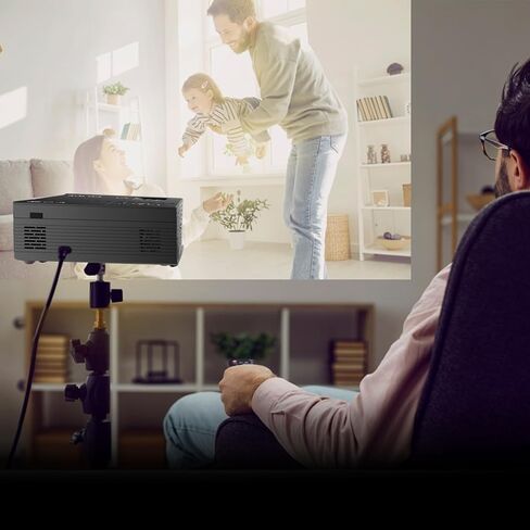 2023 جهاز عرض GINCSRI صغير لأجهزة عرض الفيديو iphone HD 1080P 9800 لومن 200 بوصة جهاز عرض فيلم منزلي صغير محمول جهاز عرض تلفزيون محمول محمول جهاز عرض خارجي مع مكبرات صوت حامل ثلاثي القوائم HDMI USB in Kuwait