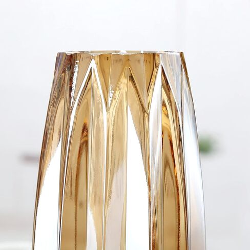 Blue Glass Vase Modern Ribbed Glass Vase for Flowers, Candles, and Decorative Accents - Tall/Short Glass Vase for Centerpieces Home Table Decor(Blue H12.0inch) in Saudi Arabia