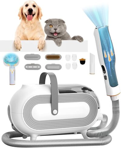 Dog Grooming Kit & Vacuum, Dog Clippers for Grooming with 7-in-1 Pet Grooming Tools and 1.8L Large Dust Cup, 99% Hair Suction, Dog Hair Vacuum Groomer for Shedding Dogs Cats, Hair Cleaning in Saudi Arabia