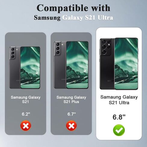 [3+2 حزمة] واقي شاشة Galaxy S21 Ultra + واقي عدسة الكاميرا، تغطية كاملة الوضوح، زجاج مقسى 9H، دعم بصمات الأصابع بالموجات فوق الصوتية، مضاد للفقاعات، منحني ثلاثي الأبعاد عالي الدقة لهاتف Samsung S21 Ultra (6.8 بوصة) in Kuwait