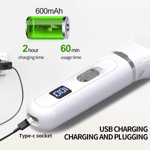 Dog Clippers Grooming Kit with 4 Cutter Heads, Hair Clipper- Super Quiet Paw Trimmer- Rechargeable - Cordless Waterproof Nail Grinder Shaver for Dog and Cats (White) in Kuwait