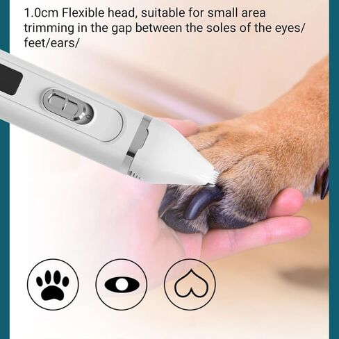 Dog Clippers Grooming Kit with 4 Cutter Heads, Hair Clipper- Super Quiet Paw Trimmer- Rechargeable - Cordless Waterproof Nail Grinder Shaver for Dog and Cats (White) in Kuwait
