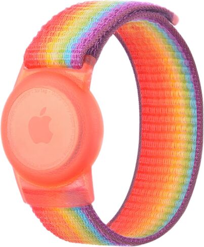 Kids Wristband Compatible with Apple AirTag, Protective Case for Air Tag GPS Tracker Holder with Nylon Bracelet, Adjustable Anti Lost Watch Band for Toddler Child Elder, Blue in Saudi Arabia