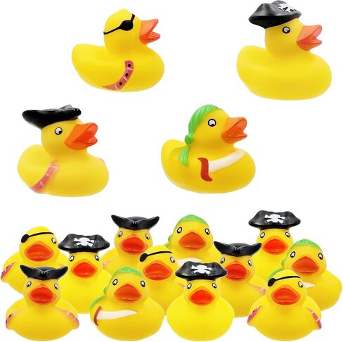 The Dreidel Company St. Patrick's Pirate Rubber Duck Toy Duckies for Kids, Bath Birthday Projects Gifts Baby Showers Classroom Summer Beach and Pool Activity Party Favors, 2" (6-Pack) in Saudi Arabia