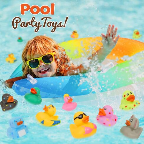 50 حزمة من البط المطاطي لبط الجيب: بط مطاطي متنوع بكميات كبيرة، ألعاب بطة مطاطية صغيرة لطيفة مقاس 2.2 بوصة في 50 نوعًا لأنشطة حمام السباحة للأطفال، حمام الطفل، ملحقات حمام الطفل in Kuwait