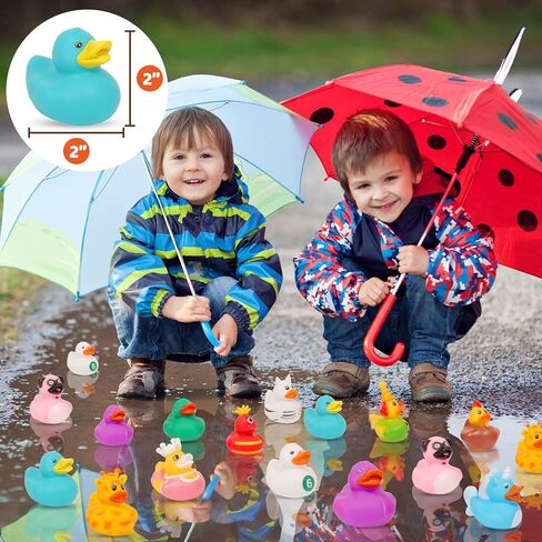 50 حزمة من البط المطاطي لبط الجيب: بط مطاطي متنوع بكميات كبيرة، ألعاب بطة مطاطية صغيرة لطيفة مقاس 2.2 بوصة في 50 نوعًا لأنشطة حمام السباحة للأطفال، حمام الطفل، ملحقات حمام الطفل in Kuwait