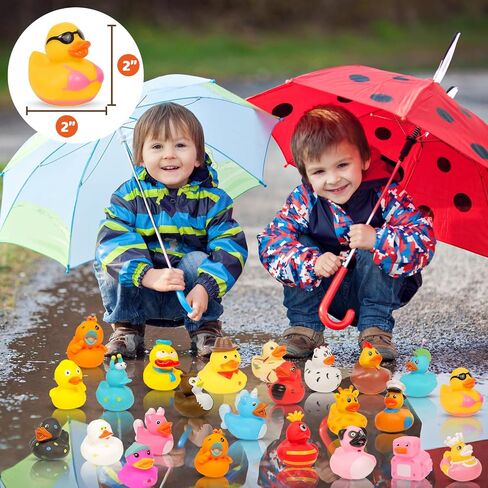 100 Pack Rubber Ducks for Jeep Duck: Assorted Rubber Duck Duckies in Bulk, 2.2inch Cute Mini Rubber Ducks Bath Toys for Kids Pool Activity,Baby Shower,Baby Bath Accessories in Saudi Arabia