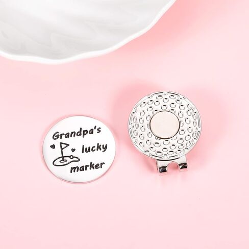 Gift for Grandpa Fathers Day Gift Golf Marker - Grandpa Gifts from Grandson Granddaughter, Poppy Golf Lovers Valentines Christmas Magnetic Hat Clip, Grandpa's Lucky Marker in Saudi Arabia