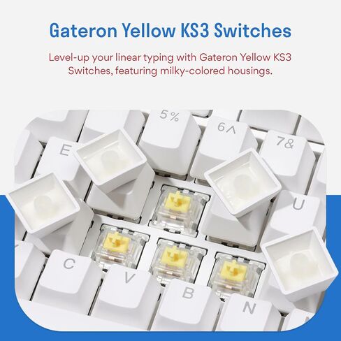DROP Expression Series Togekey TKL Mechanical Keyboard - Gateron Yellow KS3 Linear Switches - PBT Double-Shot Keycaps - LED Backlight - Silver in Saudi Arabia