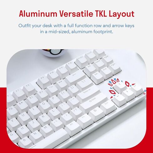 DROP Expression Series Togekey TKL Mechanical Keyboard - Gateron Yellow KS3 Linear Switches - PBT Double-Shot Keycaps - LED Backlight - Silver in Saudi Arabia