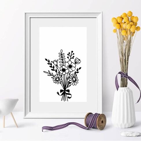 1 Sheet Birth Month Flower Bouquet Decal Wildflowers Bouquet Stickers,Boho Floral Car Bumper Decal Vinyl Floral Bouquet Gift for Plant Lovers, Women Birthday Wedding Party Decro|7.9"High(Holographic) in Kuwait