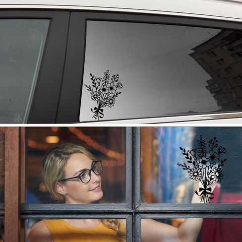 1 Sheet Birth Month Flower Bouquet Decal Wildflowers Bouquet Stickers,Boho Floral Car Bumper Decal Vinyl Floral Bouquet Gift for Plant Lovers, Women Birthday Wedding Party Decro|7.9"High(Holographic) in Kuwait