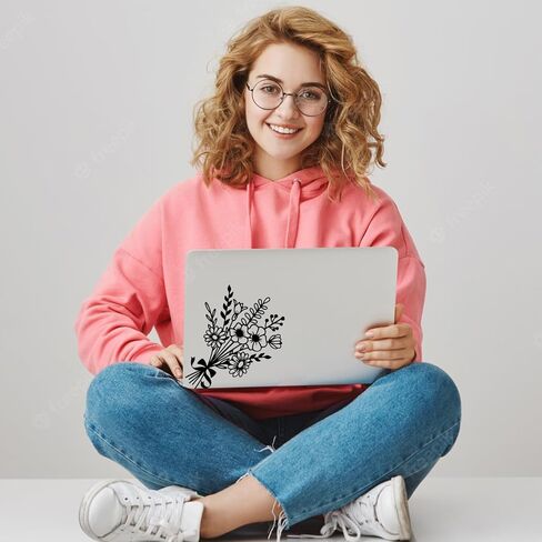 1 Sheet Birth Month Flower Bouquet Decal Wildflowers Bouquet Stickers,Boho Floral Car Bumper Decal Vinyl Floral Bouquet Gift for Plant Lovers, Women Birthday Wedding Party Decro|7.9"High(Holographic) in Kuwait