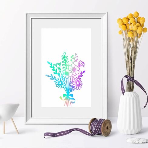 1 Sheet Birth Month Flower Bouquet Decal Wildflowers Bouquet Stickers,Boho Floral Car Bumper Decal Vinyl Floral Bouquet Gift for Plant Lovers, Women Birthday Wedding Party Decro|7.9"High(Holographic) in Saudi Arabia