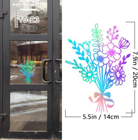 1 Sheet Birth Month Flower Bouquet Decal Wildflowers Bouquet Stickers,Boho Floral Car Bumper Decal Vinyl Floral Bouquet Gift for Plant Lovers, Women Birthday Wedding Party Decro|7.9"High(Holographic) in Saudi Arabia