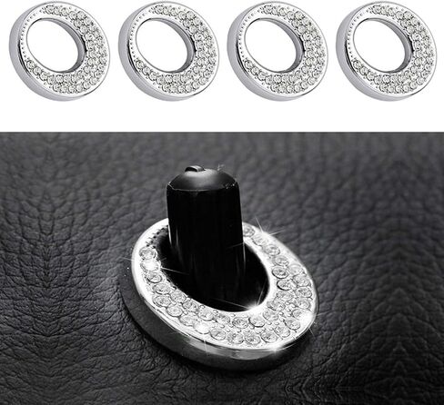 Car Bling Door Lock Pull Rod Bolt Covers, Suit with Mercedes Benz Car, 4 Pack Bling Accessories Door Decals Cover (Oval) in Saudi Arabia