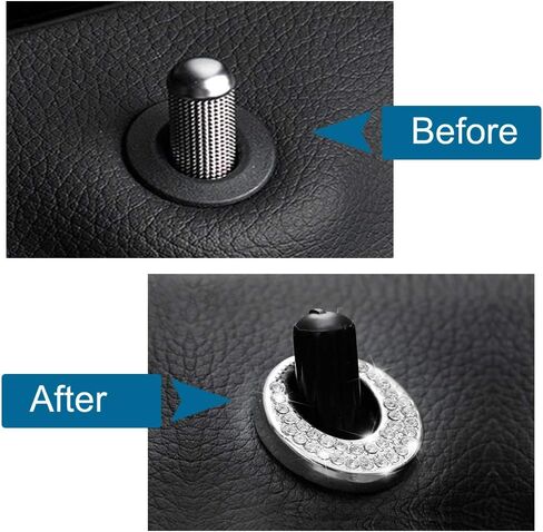 Car Bling Door Lock Pull Rod Bolt Covers, Suit with Mercedes Benz Car, 4 Pack Bling Accessories Door Decals Cover (Oval) in Saudi Arabia