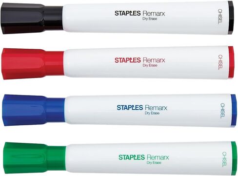 ستابلز 2056102 أقلام تحديد للمسح الجاف من ريماركس، نقاط إزميل متنوعة، 4/عبوة (29205) in Kuwait
