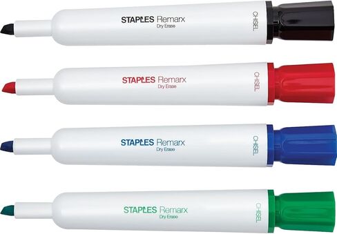 ستابلز 2056102 أقلام تحديد للمسح الجاف من ريماركس، نقاط إزميل متنوعة، 4/عبوة (29205) in Kuwait