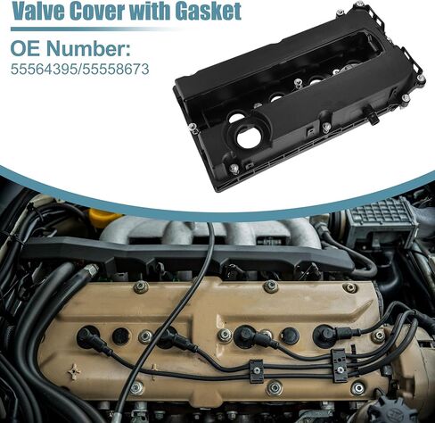 X AUTOHAUX Engine Valve Cover with Gasket Oil Cap for Chevrolet Cruze 2011-2016 for Sonic 2012-2018 for Aveo Trax for Pontiac G3 Cylinder Head Cover No.55564395/55558673 Valve Rocker Cover in Saudi Arabia