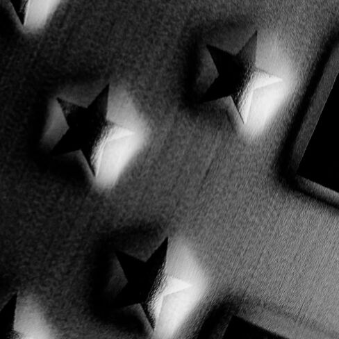 American Flag with Mountains License Plate. Embossed 3D Aluminum (Black on Matt Black) in Kuwait