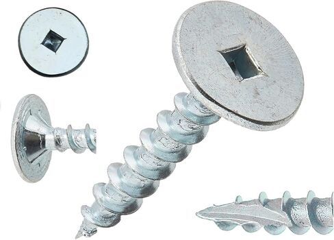 FastCap Professional PowerHead #10 Wood Screw, 1-1/4" Length, 9/16" Head, Self-Tapping, Zinc Coated, Square Drive, Type 17 Point. The Ultimate Strength & Holding Power. (200 Pieces) in Saudi Arabia