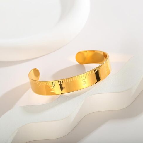 Teacher Bracelet for Women Ruler Gold Cuff Bracelet Back To School Bracelet First Day of School Bracelet for Students Back To School Teacher Appreciation Gift in Kuwait
