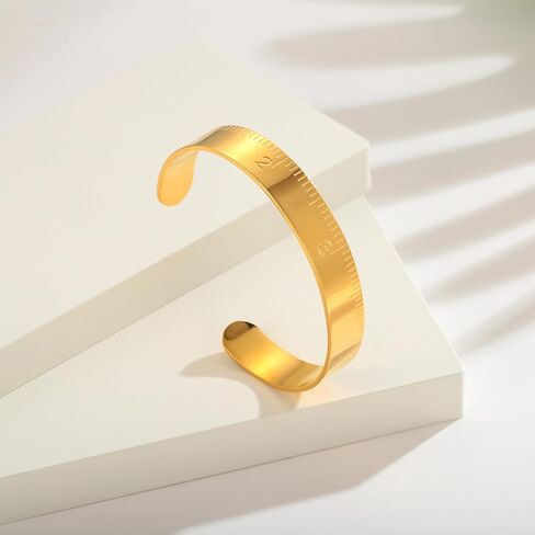 Teacher Bracelet for Women Ruler Gold Cuff Bracelet Back To School Bracelet First Day of School Bracelet for Students Back To School Teacher Appreciation Gift in Kuwait