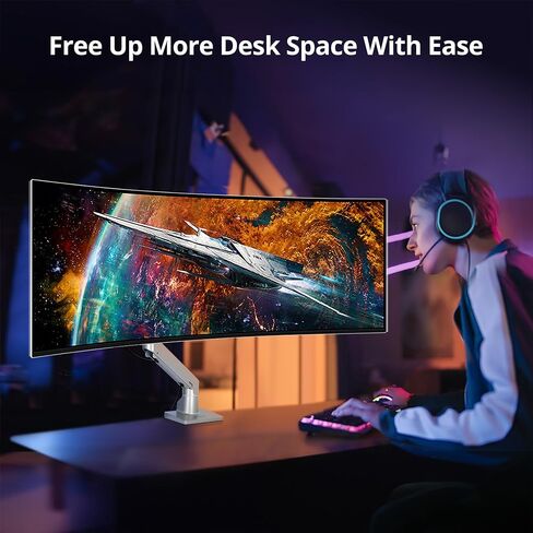 AVLT Single 34"-57" Monitor Arm Desk Mount fits One 44 lbs Heavy Duty Monitor Full Motion Height Swivel Tilt Rotation Adjustable Monitor Black Arm VESA 200x200 200x100 100x100 75x75 in Kuwait