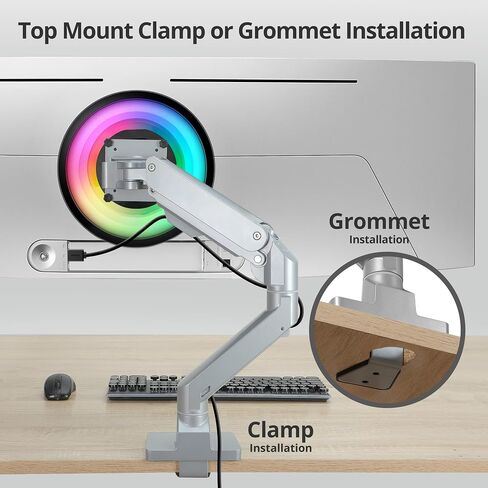 AVLT Single 34"-57" Monitor Arm Desk Mount fits One 44 lbs Heavy Duty Monitor Full Motion Height Swivel Tilt Rotation Adjustable Monitor Black Arm VESA 200x200 200x100 100x100 75x75 in Kuwait