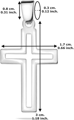 Cross Pendant Sterling Silver 925 Minimalist Design Necklace Charm Unisex Gift Present Jewelry in Saudi Arabia