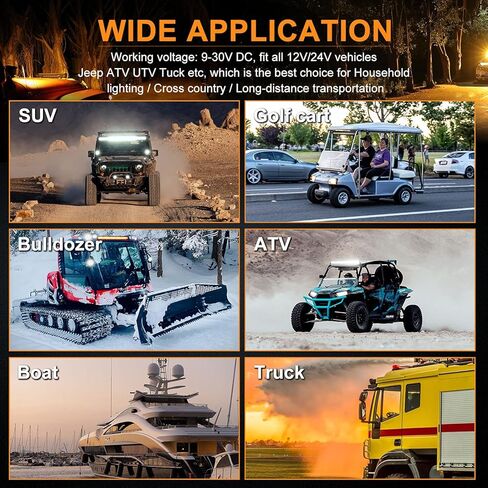 NAOEVO 12 بوصة 420 واط LED ضوء بار 2 قطعة 4 بوصة 120 واط ضوء القرون العنبر الأبيض ستروب الضباب قبالة الطريق الخفيفة 6 طرق مع مجموعة تسخير الأسلاك - 3 الرصاص لشاحنة جيب جرار in Kuwait