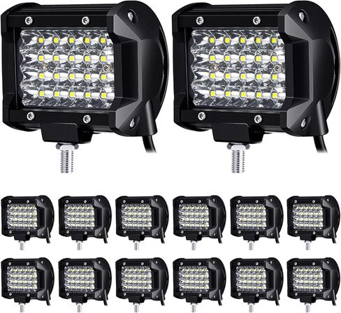 12 Pack LED Pods 72w 14400lm Light LED Bar Flood Spot Combo LED Off Road Lights Boat Lights Driving Lights Fog Lights Waterproof Pods LED Light for Truck ATV UTV SUV Boat (7 Inch) in Saudi Arabia