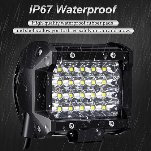 12 Pack LED Pods 72w 14400lm Light LED Bar Flood Spot Combo LED Off Road Lights Boat Lights Driving Lights Fog Lights Waterproof Pods LED Light for Truck ATV UTV SUV Boat (7 Inch) in Saudi Arabia