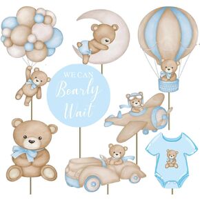 16Pcs Bearly Wait Baby Shower Cake Toppers We Can Bearly Wait Baby Shower Centerpieces Cake Toppers Decorations Boy Girl Baby Shower Party Decorations Bear Cake Toppers Decorations