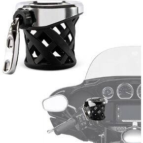 PSLER حامل أكواب المقود حامل أكواب المشروبات مع شبكة لطراز Dyna Fat Bob Road Glide Electra Glide (أسود)