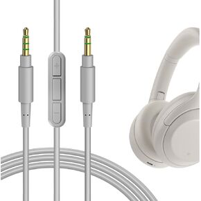 Geekria Audio Cable with Mic Compatible with Sony WH-ULT900N WH-XB920N Headphones Cable, 1/8" (3.5mm) to 3.5mm Replacement Stereo Cord with Inline Microphone and Volume Control (5.6 ft/1.7 m)