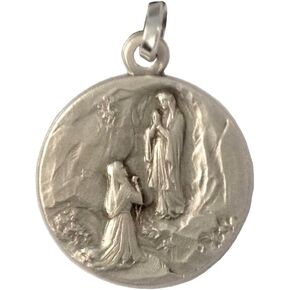 925 STERLING SILVER " OUR LADY OF LOURDES - MADONNA DI LOURDES " MEDAL - 100% MADE IN ITALY - THE PATRON SAINTS MEDALS