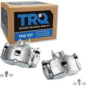 TRQ New Front Disc Brake Caliper with Bracket & Hardware Pair for Mitsubishi
