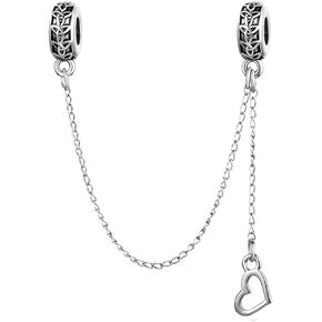Safety Chain Celtic Knot Compatible with Pandora Charm Bracelets Love Heart Dog Paw Charm Gift Dangle Pendant Family Birthday Anniversary