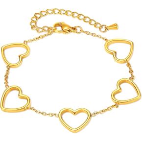 أساور SONGCHANGJEWELRY الذهبية على شكل قلب للنساء - هدايا شخصية فريدة لها - سوار حب شخصي للنساء