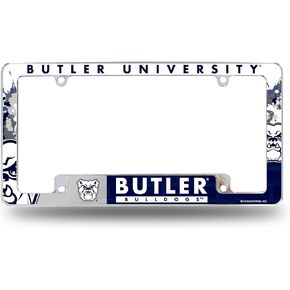 Rico Industries NCAA Butler Bulldogs Primary 12" x 6" Chrome All Over Automotive License Plate Frame for Car/Truck/SUV