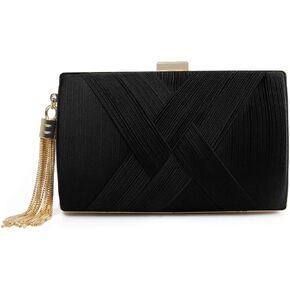 Oweisong Black Clutch Purse for Women Formal Green Bridal Wedding Evening Handbag Party Chain Crossbody Bag