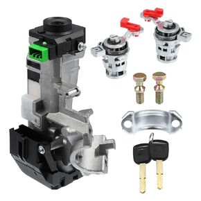 X AUTOHAUX 35100-SDA-A71 Ignition Switch Lock Cylinder Assembly with 2 Keys for Honda Accord 2003-2005 for Honda CR-V 2005-2006 Left and Right Door Lock Cylinder