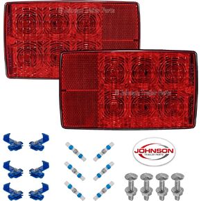 Submersible LED Tail Light Kit | 6" Multifuction Box LED Trailer Lights | Includes Electrical Connectors and Mounting Hardware