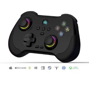 Wireless Gaming Controller for Tesla Model Y/S/X, Hall Effect Triggers Hall left & right rocker, Gamepad for ipad/iphone (USB-C) Android/PC/Switch/Xbox/PS3/PS4, Bluetooth, Pocket Size (Graffit Black)